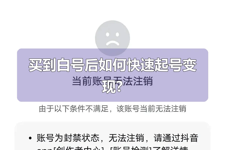 买到白号后如何快速起号变现?